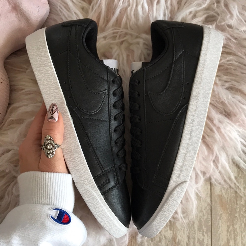 NWT Nike blazer LE Leather Black - Picture 3 of 7